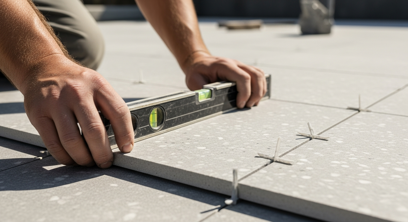 Technical Details for 60x60x2.4 cm Outdoor Terrazzo Tile Installation