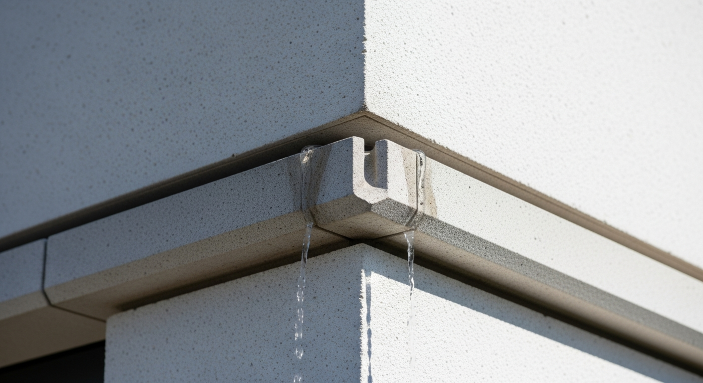 The Impact of Drip Groove Details in Coping and Windowsill Installation on Facade Cleanliness