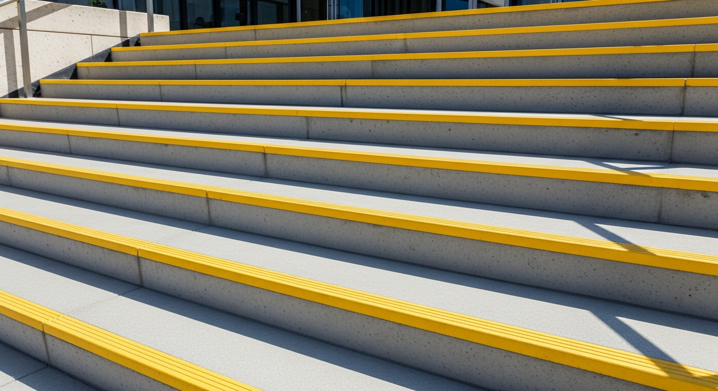Precast Stair Tread Dimensions and Non-Slip Details for Barrier-Free Architecture